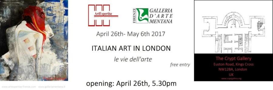 invito Italian Art in London - le vie dell'arte , The Crypt Gallery, London