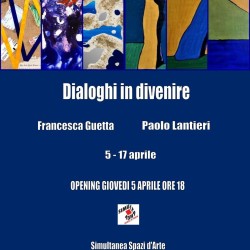 Locandina Mostra Dialoghi in divenire, Simultanea Spazi d'Arte, Firenze 2018