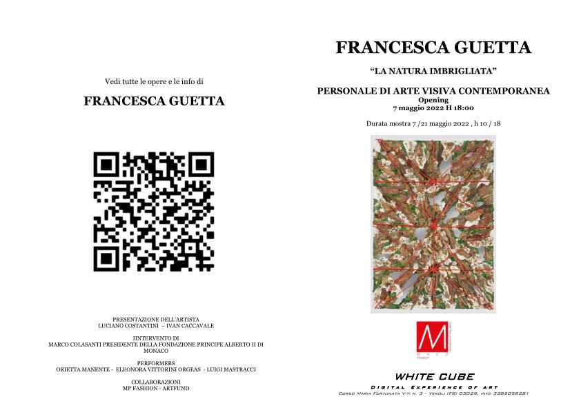 esterno brochure Mostra personale La natura imbigliata , galleria White Cube, Veroli, maggio 2022_1